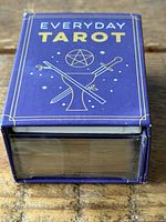 Boxed Everyday Tarot deck showing purple box and gold card edges