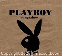 Playboy magazines logo on brown background