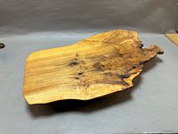 Top view showing live edge slab board surface