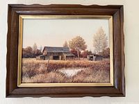 full view of framed Gene Speck rural barn print