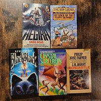 Front covers of all five fantasy paperbacks