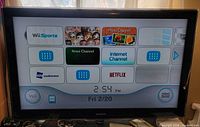 TV powered on displaying Wii menu