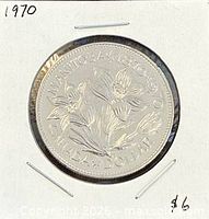 Full view of coin in its cardboard flip holder