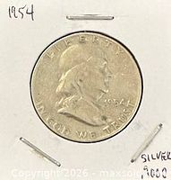 Obverse view showing Benjamin Franklin and 1954 date