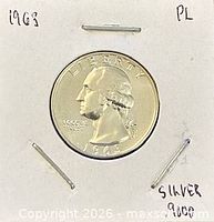 Obverse of 1963 Washington quarter in flip