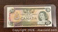Obverse of 1979 Canadian $20 banknote in sleeve