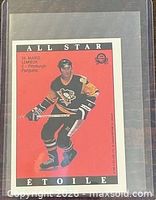 Front of Mario Lemieux All-Star card in sleeve