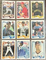 fronts of all nine Fleer baseball cards in plastic sleeve