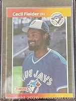Front of 1989 Donruss Cecil Fielder #442 card in sleeve