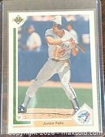 Front view of 1991 Upper Deck Junior Felix card in sleeve