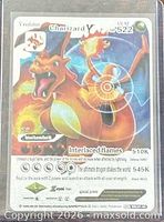 Front of Charizard X V Evolution card showing artwork, text details and stats