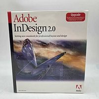 Front view of sealed Adobe InDesign 2.0 Upgrade box with butterfly artwork