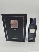 Front of box and bottle showing branding, size and design