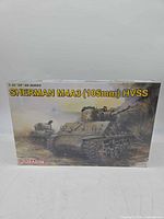 Front of sealed Dragon Sherman M4A3 (105mm) HVSS model kit box