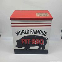 Front view showing World Famous Pit-BBQ graphic and overall form