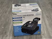 Front of original box showing product image and model details