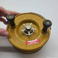 Front view showing fiberglass spool, handles, decal