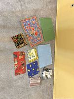 All linens laid out showing variety and quantity