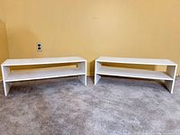 Both white shelves side by side showing overall condition