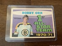 Front of Bobby Orr 1970-71 O-Pee-Chee card in sleeve