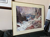 Front view of framed print showing artwork, mat and frame