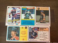 Fronts of all five Gretzky O-Pee-Chee cards