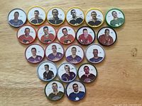 Full set of 20 coins arranged in 6-5-4-3-2 formation