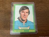 Front view of Tim Horton O-Pee-Chee card in sleeve