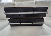 front view showing stacked cassette storage units with eight drawer fronts