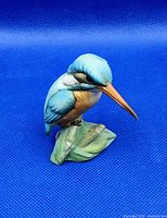 Front view of ceramic kingfisher figurine