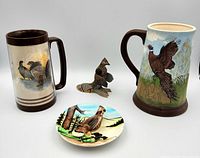 Full view of all four ruffed grouse items