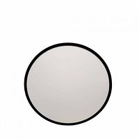 Front view of round 20-inch LED flush-mount ceiling light with black border