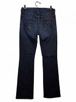 Back view showing wave embroidery and bootcut leg