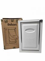 Baboni pet door with white steel frame and original box