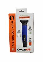 Box front showing Conair Man lithium-ion body groomer details