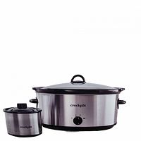 Slow cooker and food warmer front view showing stainless finish