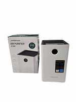 Air purifier front view with box