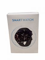 Front of retail box showing smart watch image and SMART WATCH text