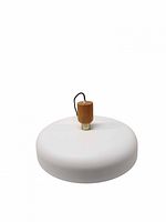 Pendant light with wood cylinder and wiring showing top profile