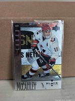 Front of Upper Deck Black Diamond Alyn McCauley Team Canada card in top loader