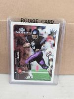 Front of Upper Deck MVP D'Wayne Bates rookie card in plastic sleeve