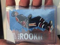 Front view of Boris Mironov plexi card showing player skating image and All-Rookie text