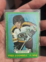 Front of Fred O'Donnell Boston Bruins hockey card
