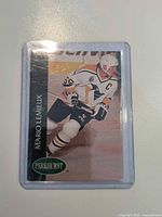 Front of Mario Lemieux Parkhurst card in plastic holder