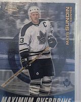 Front view of Mats Sundin Maximum Overdrive hockey card in sleeve