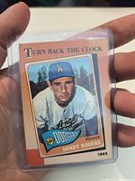 Front of Topps Turn Back The Clock Sandy Koufax card in sleeve
