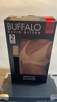 Front of sealed Buffalo David Bitton 2-pack bra box