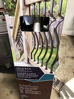 Front of box showing baroque baluster design and product information