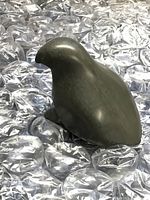 Front view of soapstone ptarmigan carving