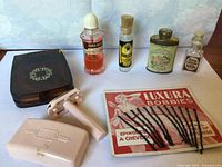 All eight beauty items laid out